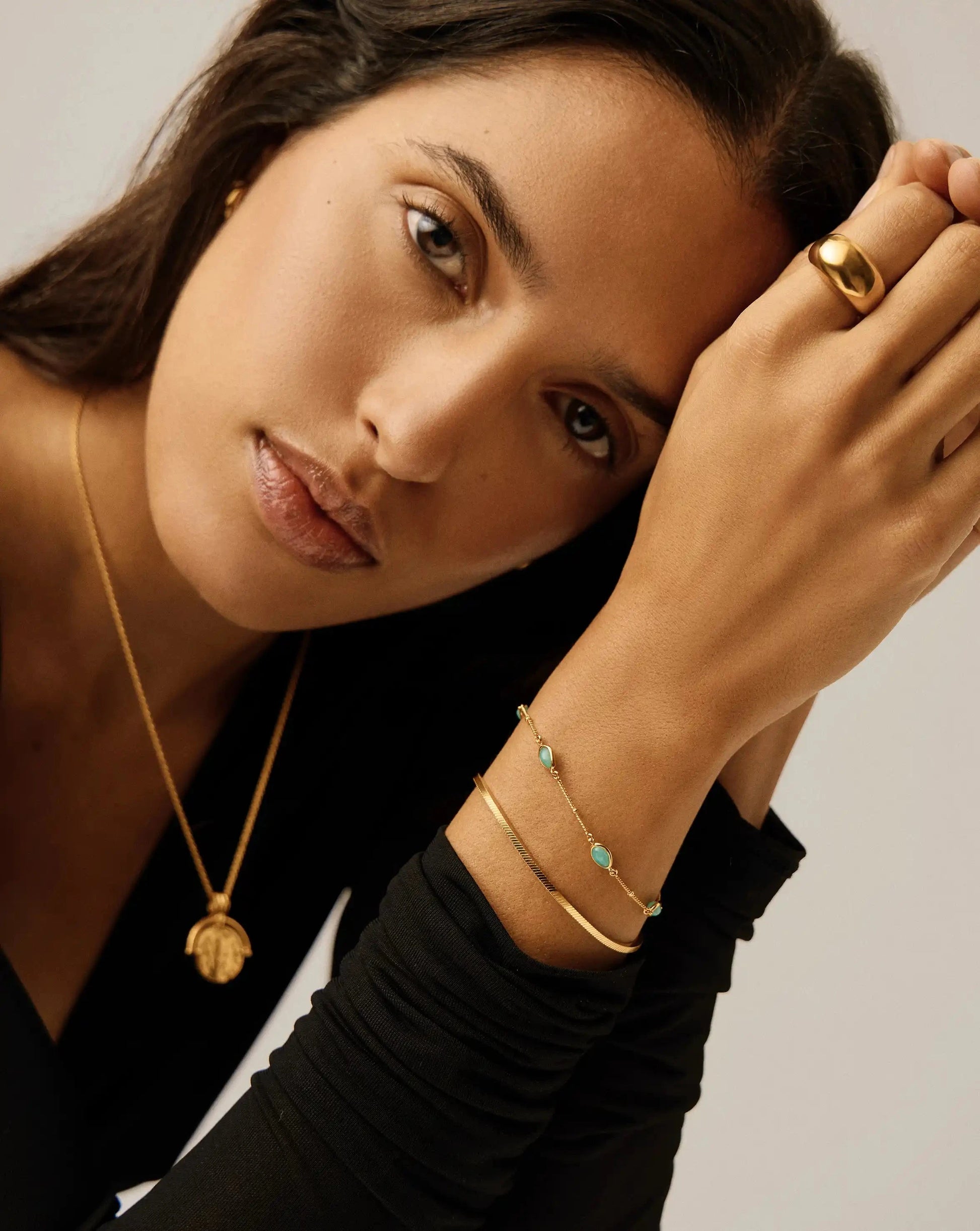 Magma Gemstone Charm Bracelet | 18k Gold Vermeil/Amazonite Bracelets Missoma 
