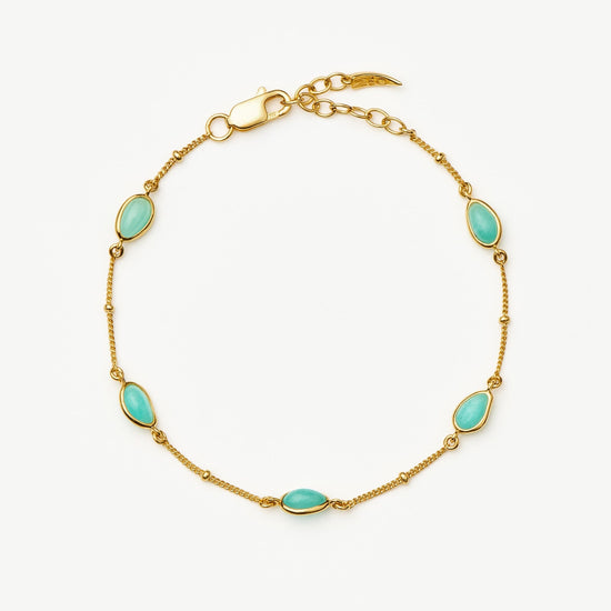 Magma Gemstone Charm Bracelet | 18k Gold Vermeil/Amazonite Bracelets Missoma 