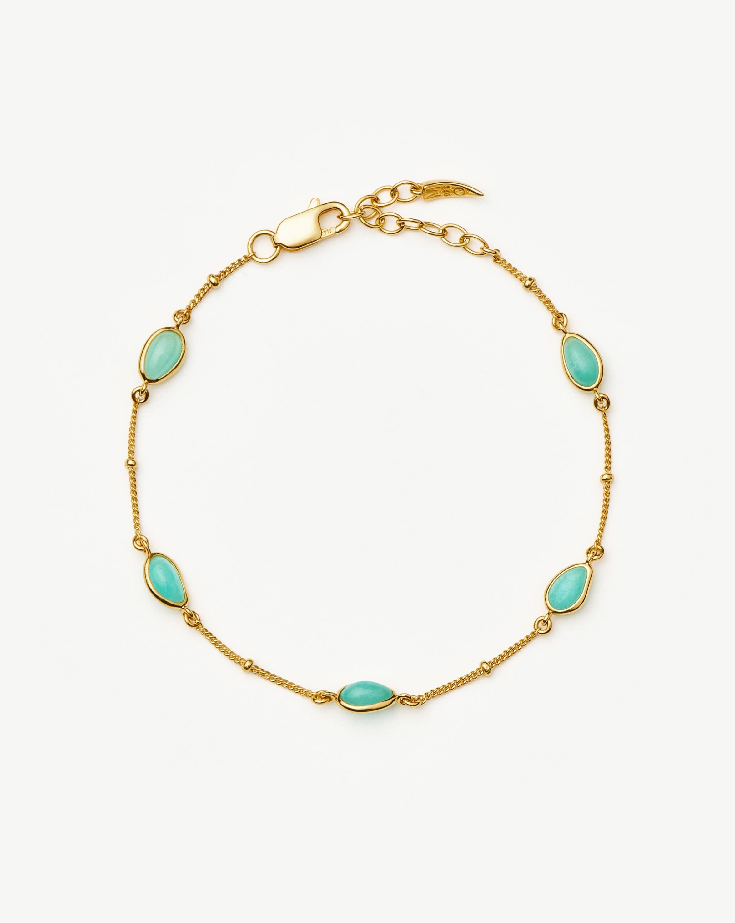 Magma Gemstone Charm Bracelet | 18k Gold Vermeil/Amazonite Bracelets Missoma 