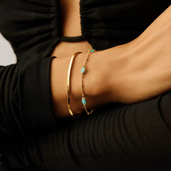 Magma Gemstone Charm Bracelet | 18k Gold Vermeil/Amazonite Bracelets Missoma 
