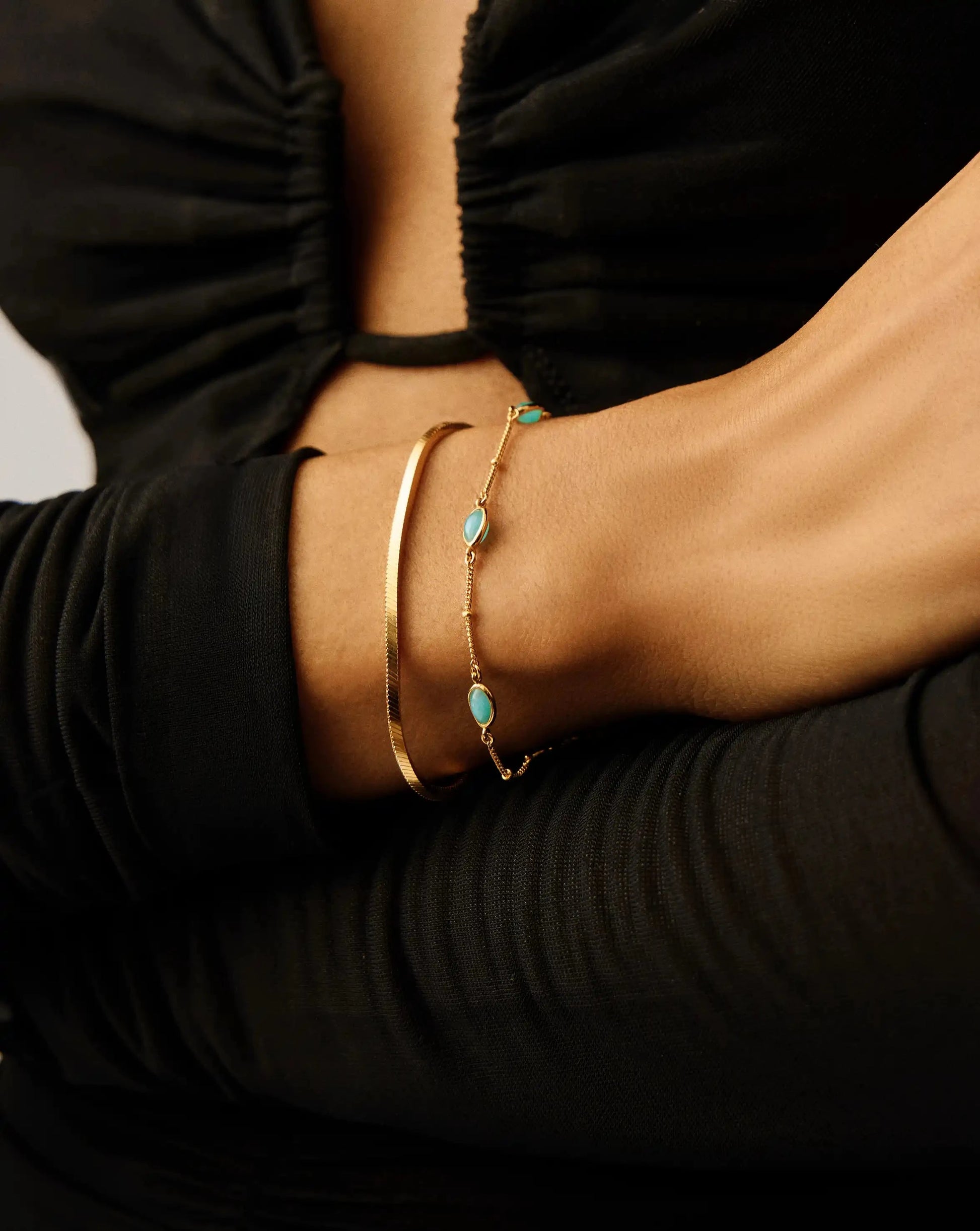 Magma Gemstone Charm Bracelet | 18k Gold Vermeil/Amazonite Bracelets Missoma 