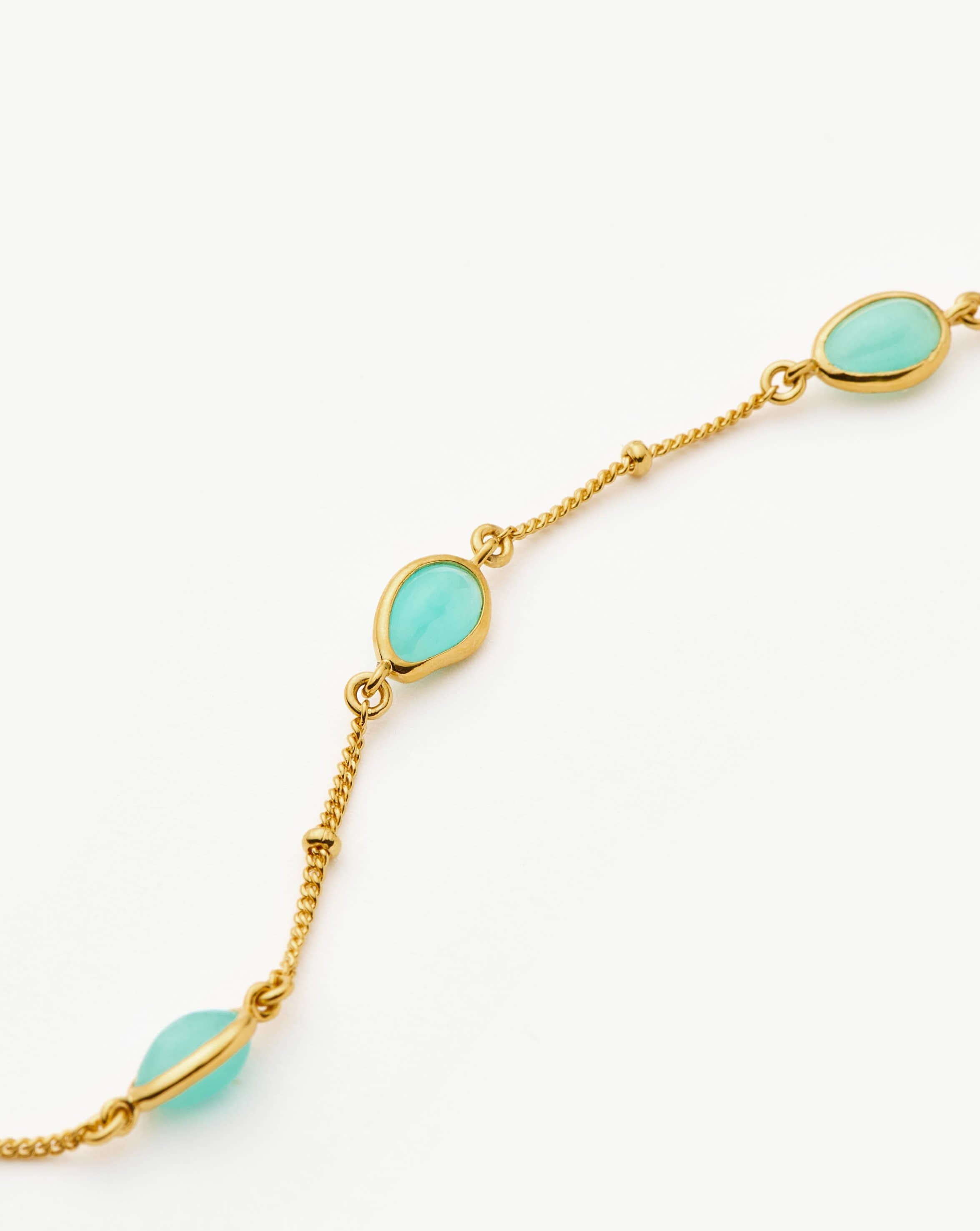 Magma Gemstone Charm Bracelet | 18k Gold Vermeil/Amazonite Bracelets Missoma 