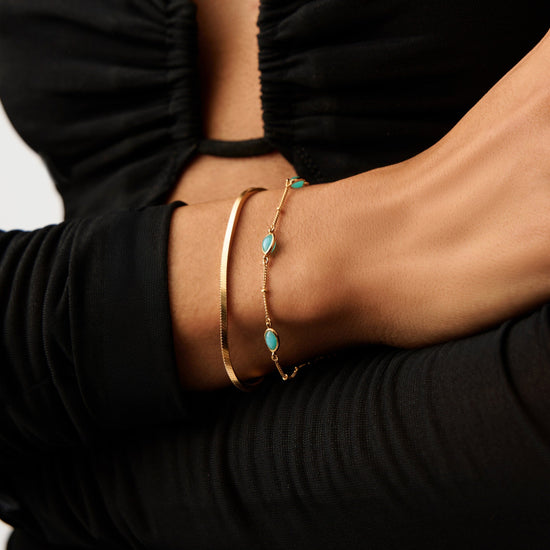 Magma Gemstone Charm Bracelet | 18k Gold Vermeil/Amazonite Bracelets Missoma 