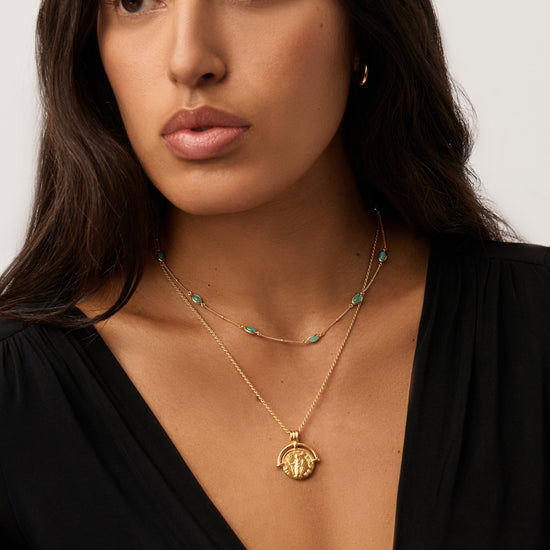 Magma Gemstone Charm Choker | 18k Gold Vermeil/Amazonite Necklaces Missoma 