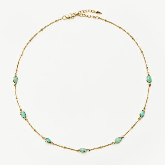 Magma Gemstone Charm Choker | 18k Gold Vermeil/Amazonite Necklaces Missoma 