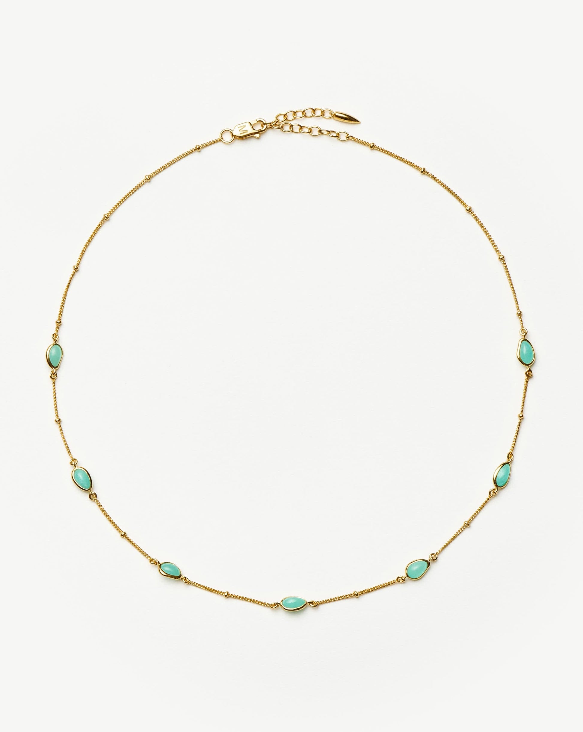 Magma Gemstone Charm Choker | 18k Gold Vermeil/Amazonite Necklaces Missoma 