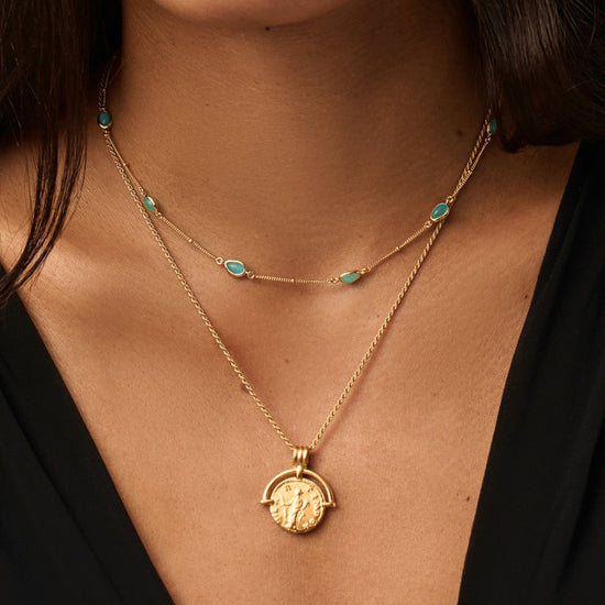 Magma Gemstone Charm Choker | 18k Gold Vermeil/Amazonite Necklaces Missoma 