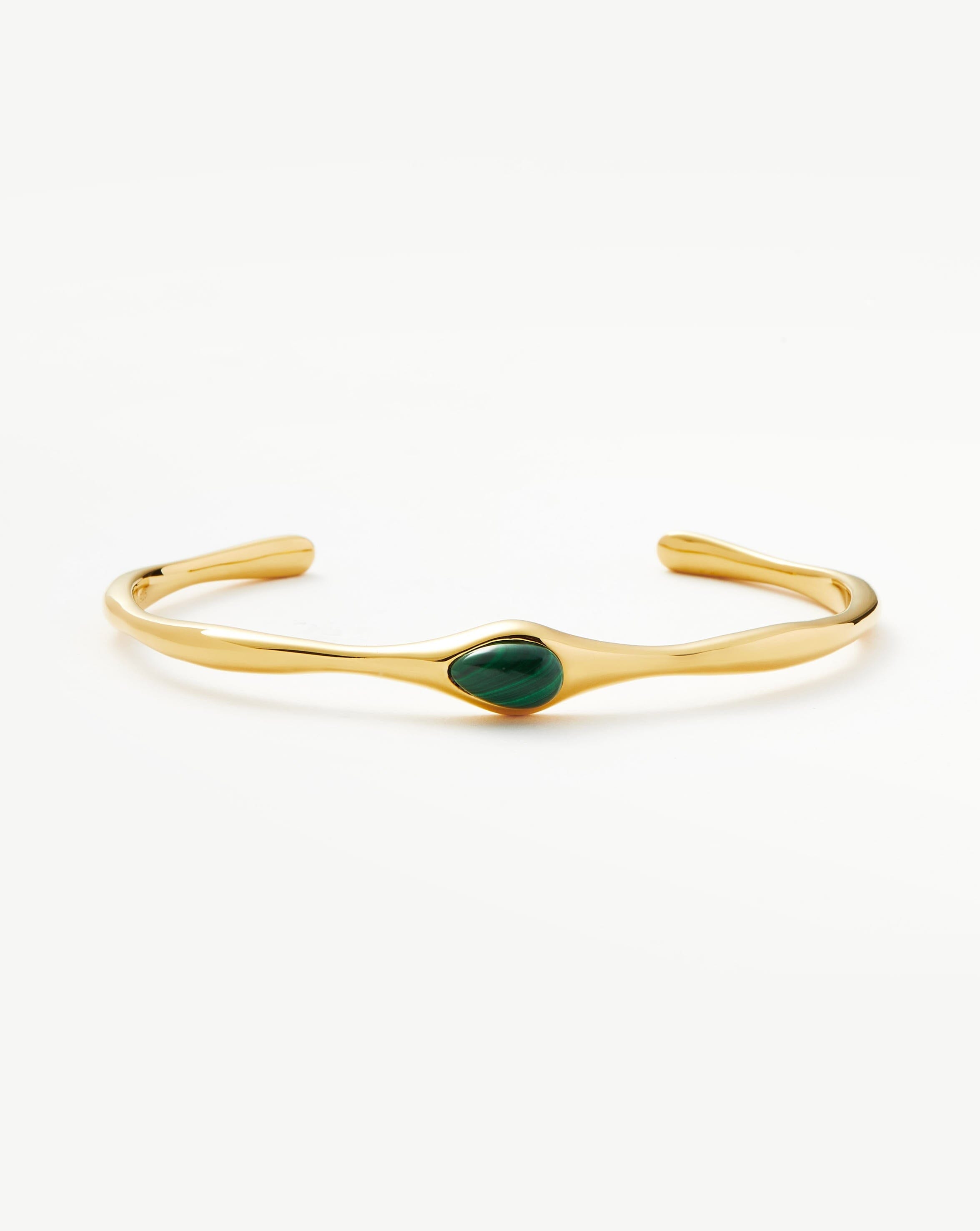 Buy Gold plated brass cuff bracelet with mother of pearl stones