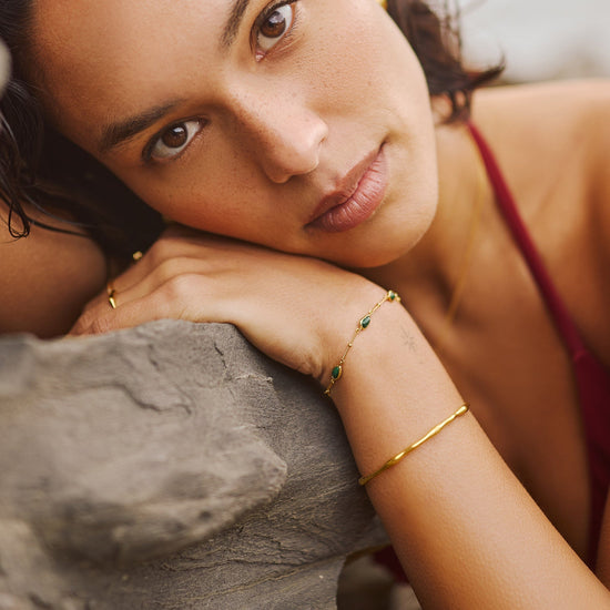 Magma Gemstone & Molten Cuff Bracelet Set | 18k Gold Vermeil / 18k Gold Plated Bracelets Missoma 