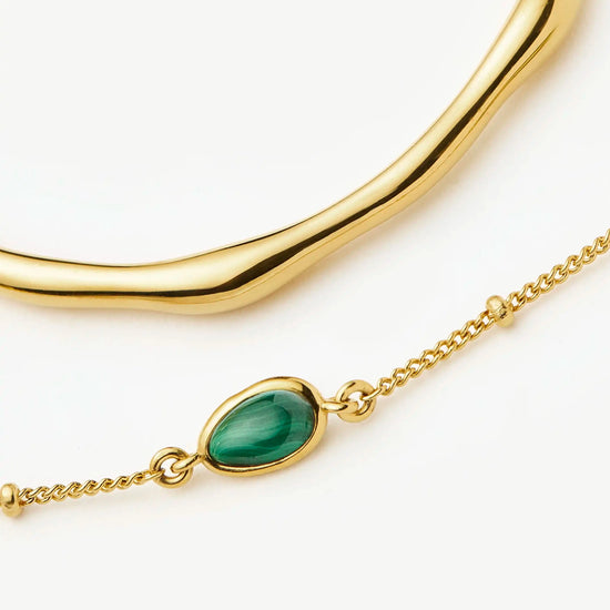 Magma Gemstone & Molten Cuff Bracelet Set | 18k Gold Vermeil / 18k Gold Plated Bracelets Missoma 