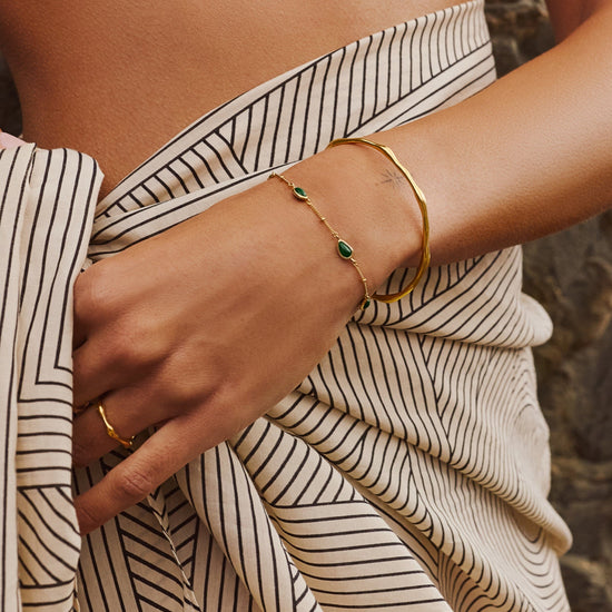 Magma Gemstone & Molten Cuff Bracelet Set | 18k Gold Vermeil / 18k Gold Plated Bracelets Missoma 