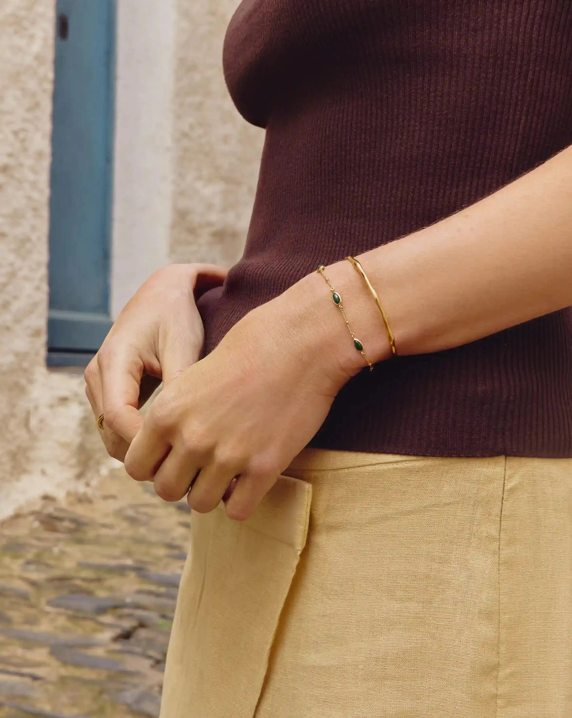 Magma Gemstone & Molten Cuff Bracelet Set | 18k Gold Vermeil / 18k Gold Plated Bracelets Missoma 