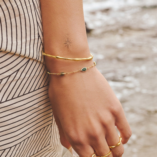 Magma Gemstone & Molten Cuff Bracelet Set | 18k Gold Vermeil / 18k Gold Plated Bracelets Missoma 