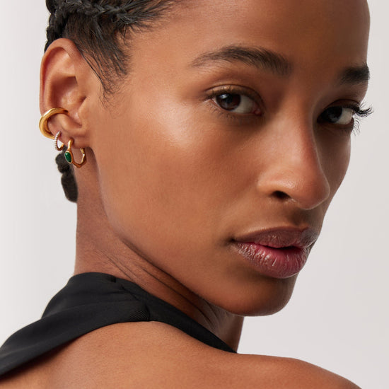 Magma Gemstone Small Hoop Earrings | 18ct Recycled Gold Vermeil on Recycled Sterling Silver Earrings Missoma 