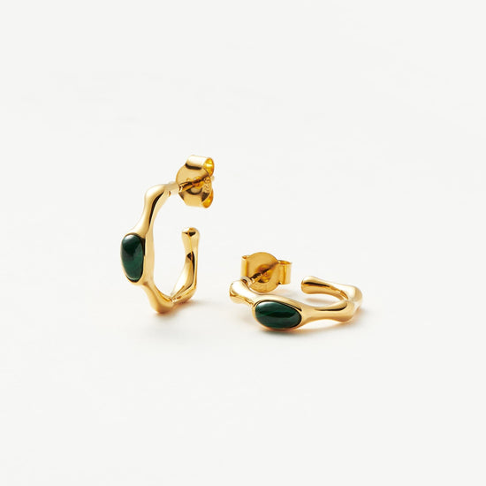 Magma Gemstone Small Hoop Earrings | 18ct Recycled Gold Vermeil on Recycled Sterling Silver Earrings Missoma 