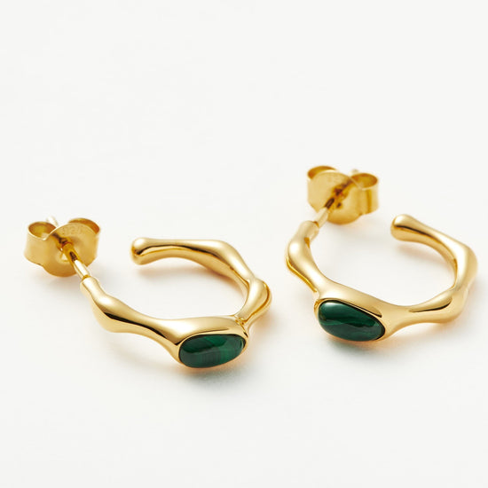 Magma Gemstone Small Hoop Earrings | 18ct Recycled Gold Vermeil on Recycled Sterling Silver Earrings Missoma 