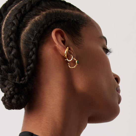 Magma Gemstone Small Hoop Earrings | 18ct Recycled Gold Vermeil on Recycled Sterling Silver Earrings Missoma 