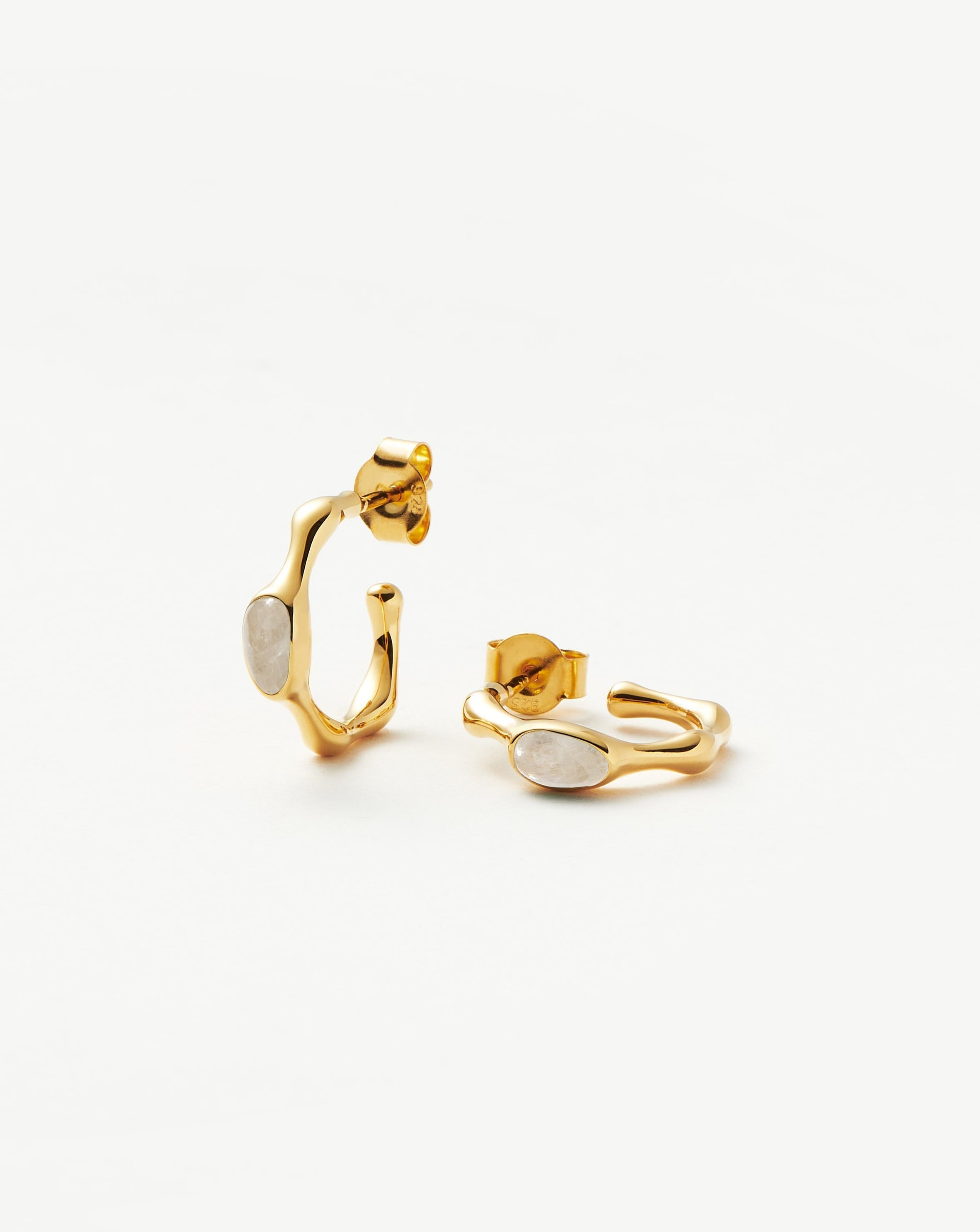 Magma Gemstone Small Hoop Earrings | 18ct Recycled Gold Vermeil on Recycled Sterling Silver Earrings Missoma 