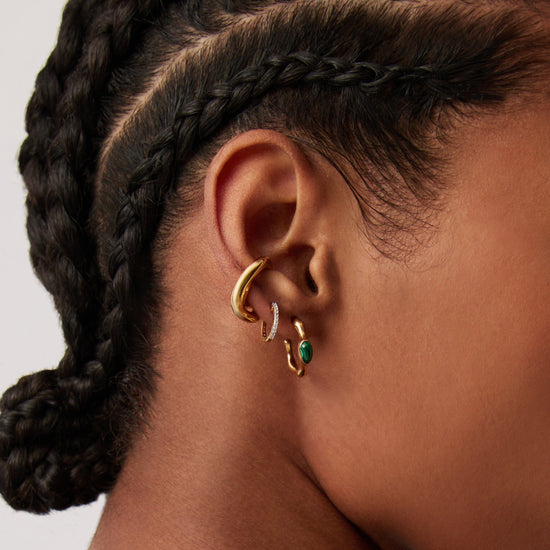 Magma Gemstone Small Hoop Earrings | 18ct Recycled Gold Vermeil on Recycled Sterling Silver Earrings Missoma 