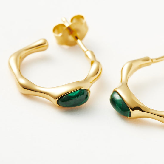 Magma Gemstone Small Hoop Earrings | 18ct Recycled Gold Vermeil on Recycled Sterling Silver Earrings Missoma 