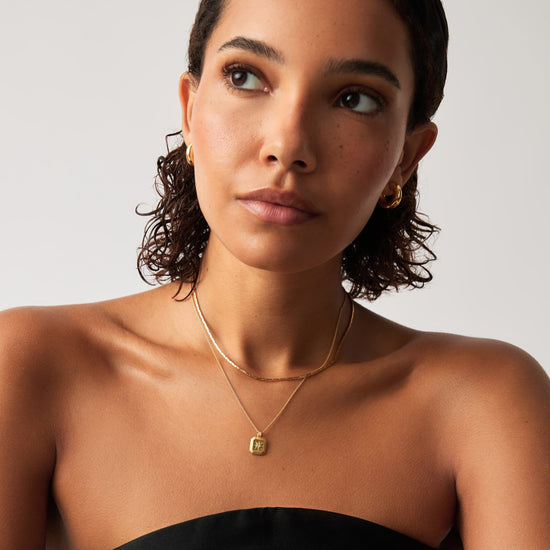 March Birthstone Pendant Necklace | 18k Gold Vermeil/Dyed Aqua Chalcedony Necklaces Missoma 