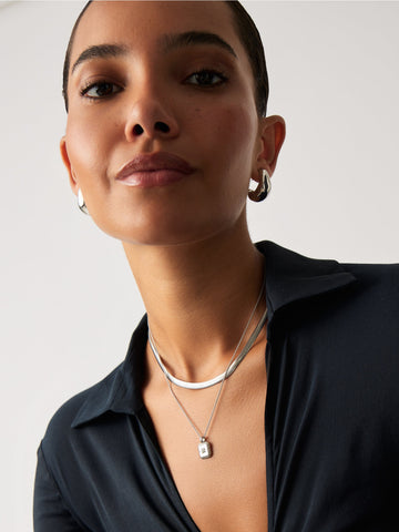 March Birthstone Pendant Necklace | Dyed Aqua Chalcedony/March Necklaces Missoma 
