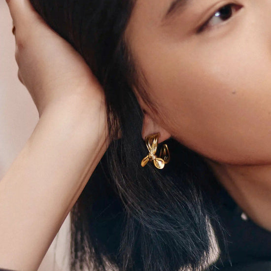 MARKGONG Bow Hoop Earrings | 18k Gold Plated Earrings Missoma 