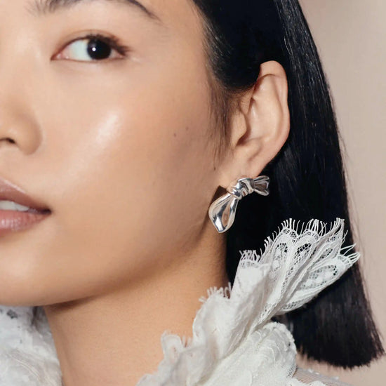 MARKGONG Bow Oversized Stud Earrings | Silver Plated Earrings Missoma 