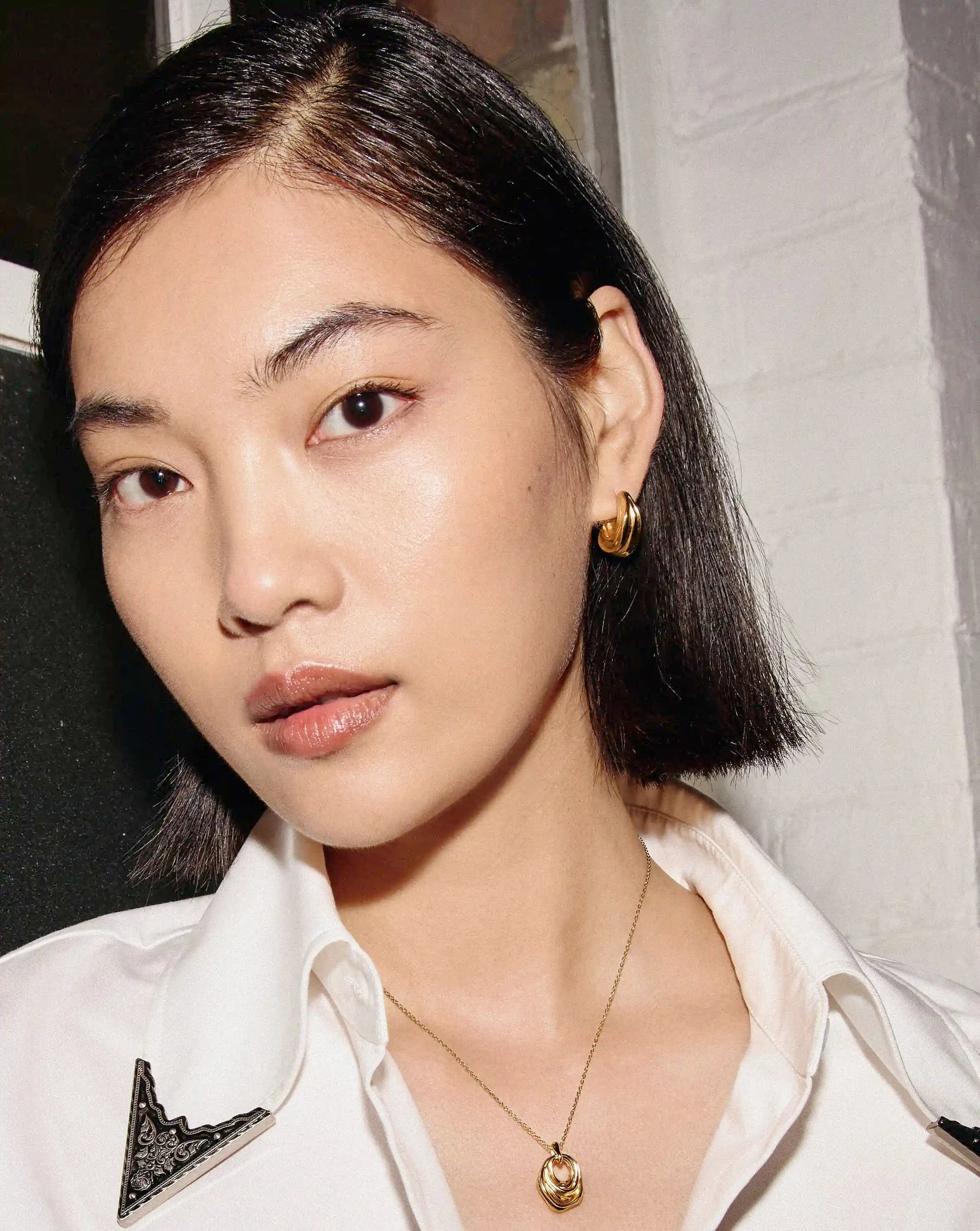 MARKGONG Draped Hoop Earrings | 18k Gold Plated Earrings Missoma 
