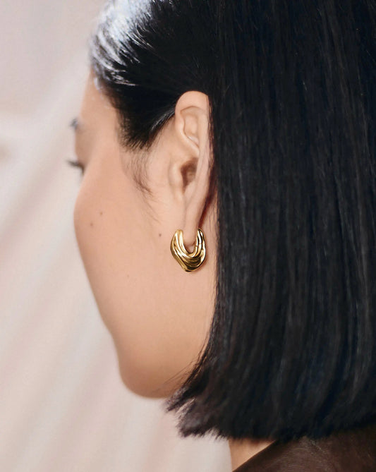 MARKGONG Draped Hoop Earrings | 18k Gold Plated Earrings Missoma 