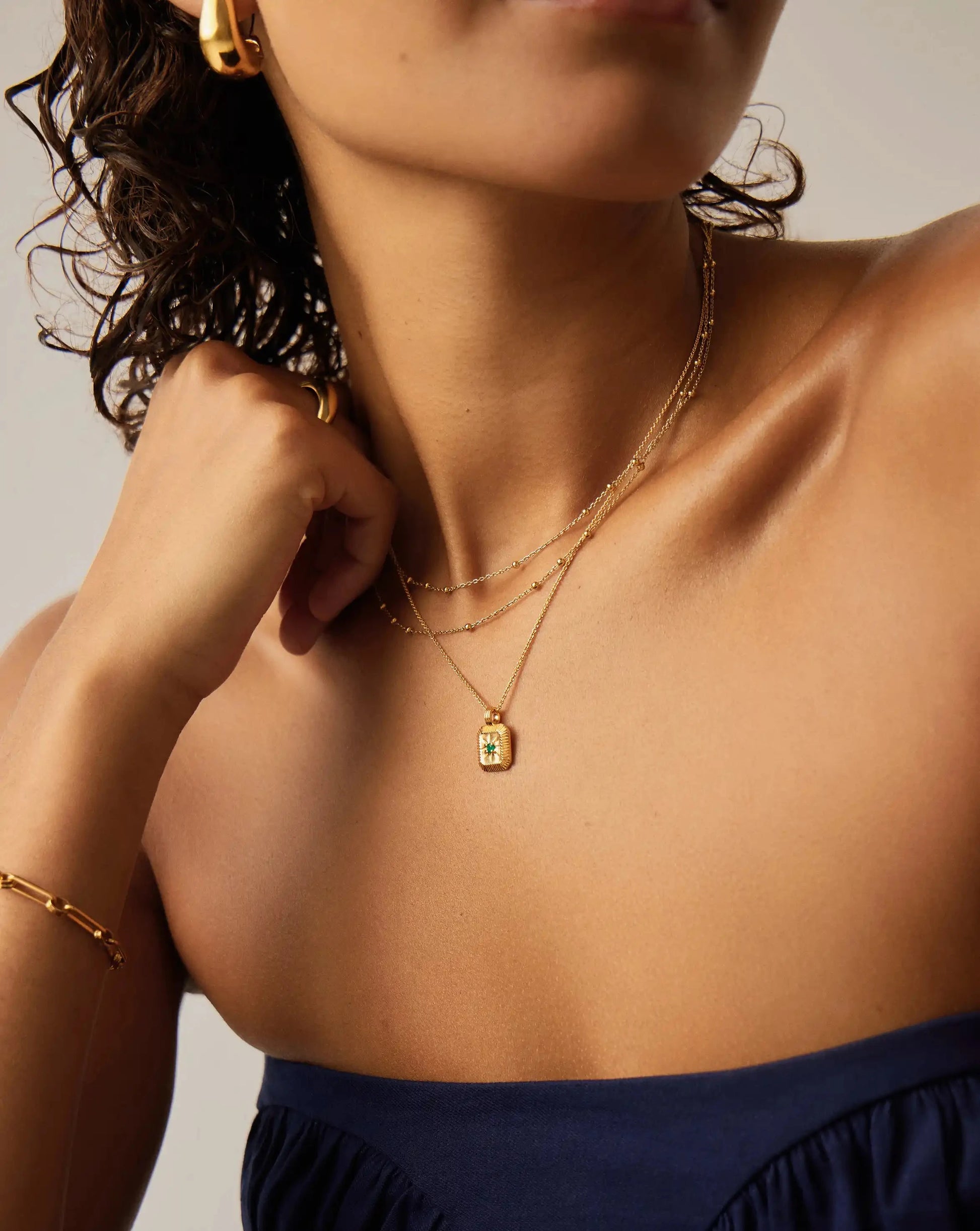 May Birthstone Pendant Necklace | 18k Gold Vermeil/Green Onyx Necklaces Missoma 