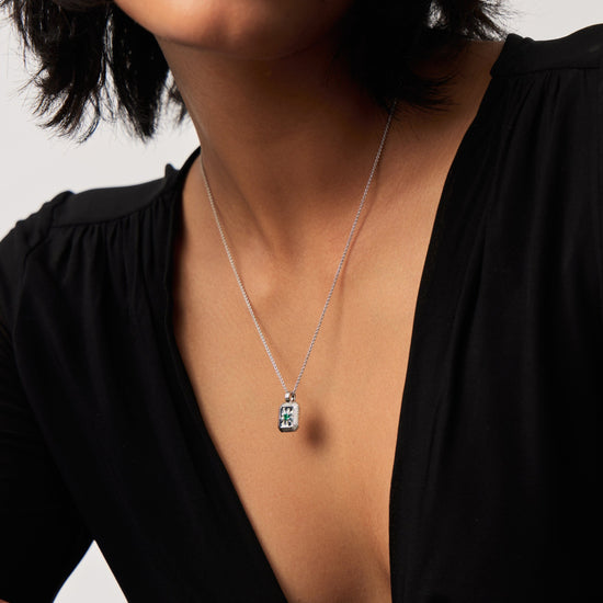 May Birthstone Pendant Necklace | Dyed Green Chalcedony/May Necklaces Missoma 