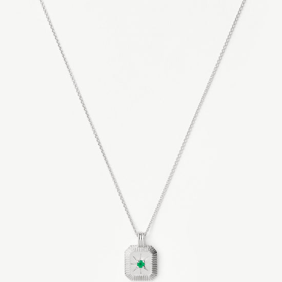 May Birthstone Pendant Necklace | Dyed Green Chalcedony/May Necklaces Missoma 