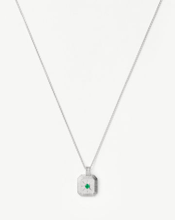 May Birthstone Pendant Necklace | Dyed Green Chalcedony/May Necklaces Missoma 