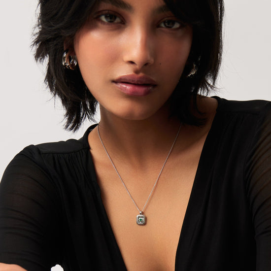 May Birthstone Pendant Necklace | Dyed Green Chalcedony/May Necklaces Missoma 