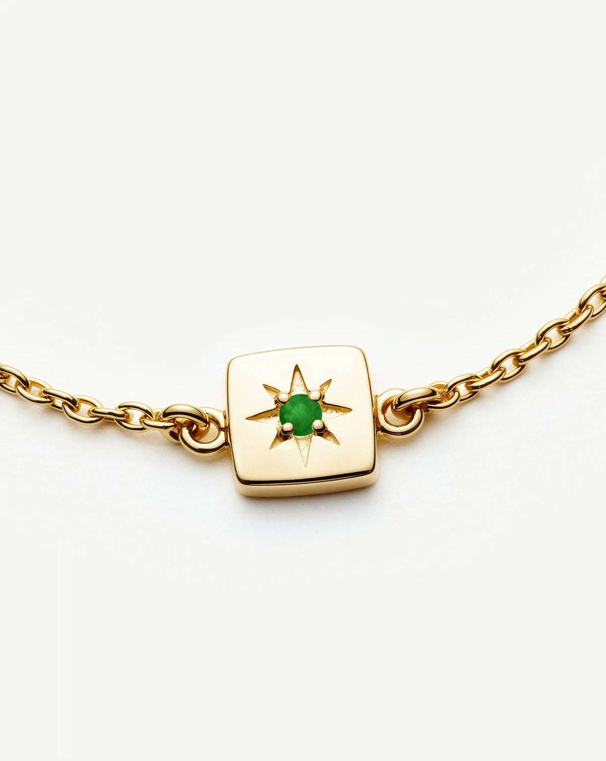 May Birthstone Slider Bracelet | 18k Gold Plated/Green Onyx Bracelets Missoma 
