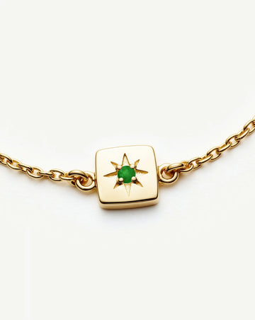 May Birthstone Slider Bracelet | 18k Gold Plated/Green Onyx Bracelets Missoma 