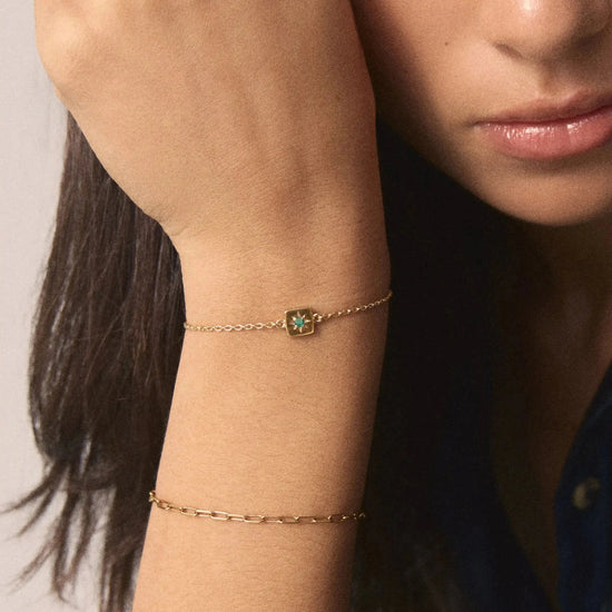 May Birthstone Slider Bracelet | 18k Gold Plated/Green Onyx Bracelets Missoma 