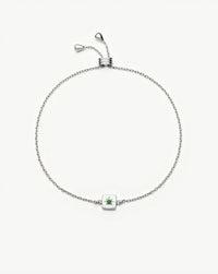 May Birthstone Slider Bracelet | Silver Plated/Green Onyx Bracelets Missoma 