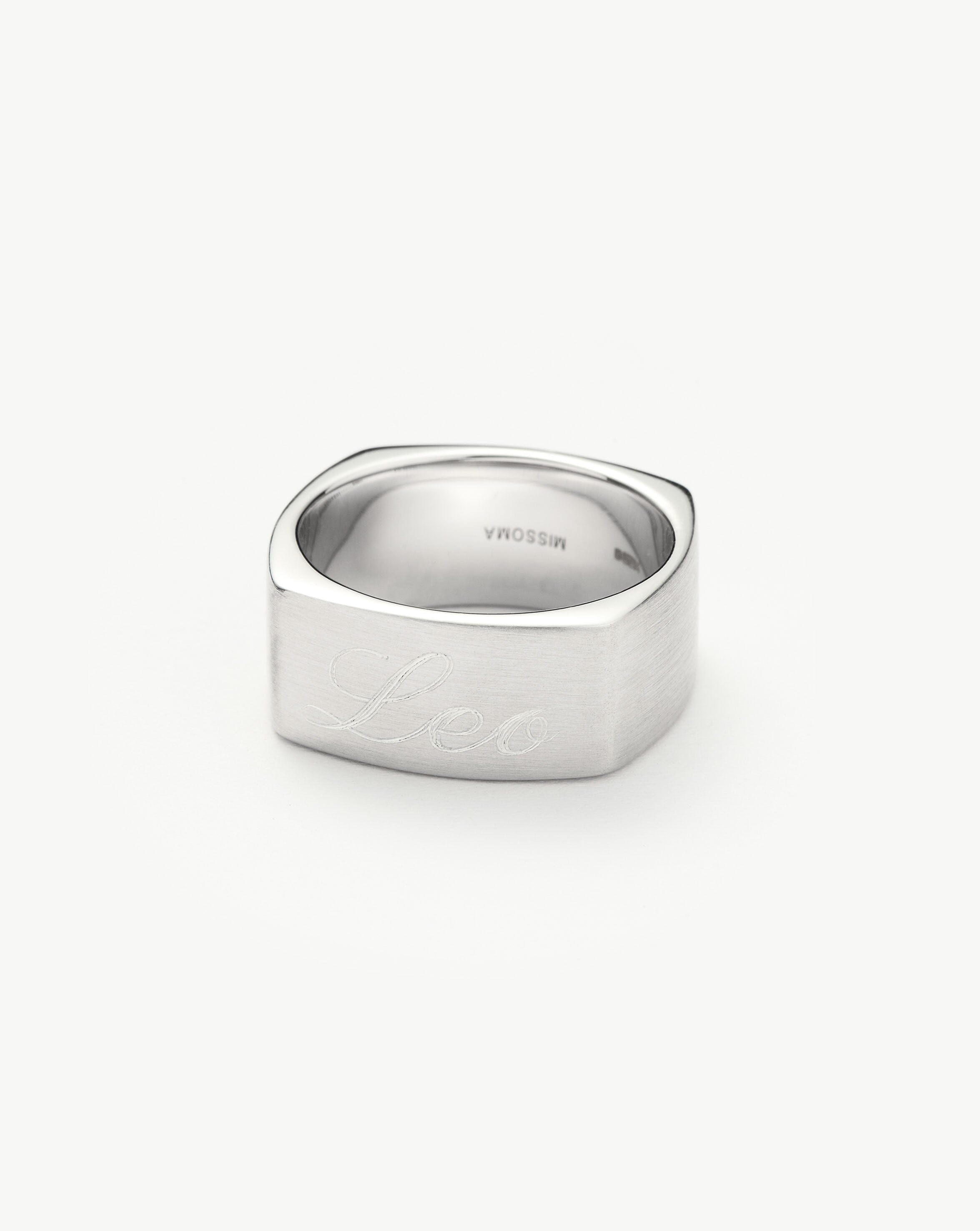Mens Engravable Matte Wide Ring | Sterling Silver Rings Missoma 