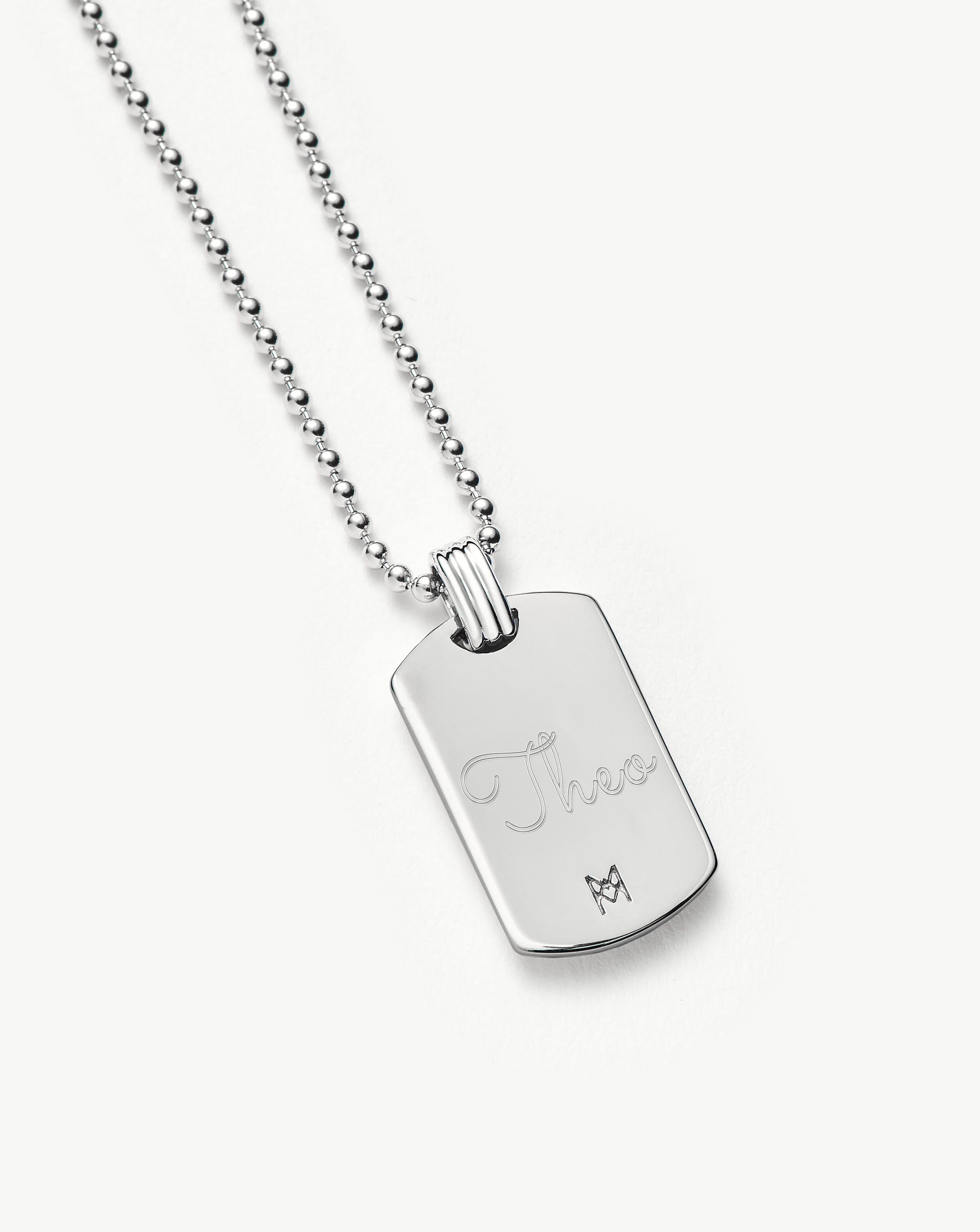 Mens Engravable Tag Pendant Necklace | Sterling Silver Necklaces Missoma 