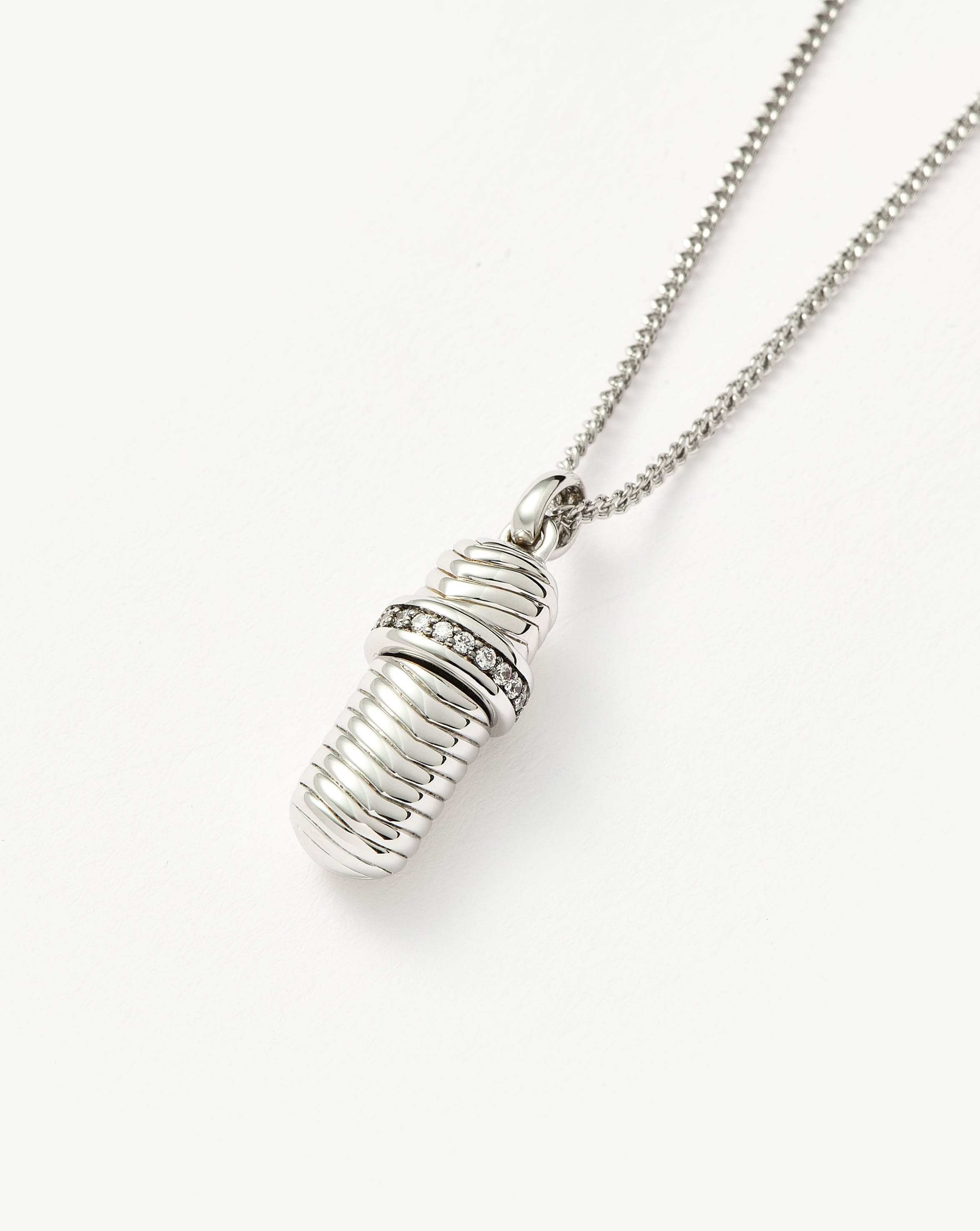 Message in a Bottle Ridge Pendant Necklace | Silver Plated Necklaces Missoma 