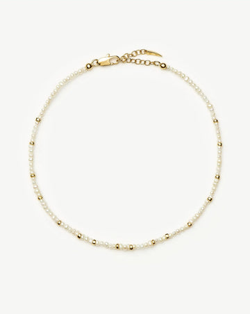 Micro Pearl Beaded Anklet | 18k Gold Plated/Pearl Anklets Missoma 