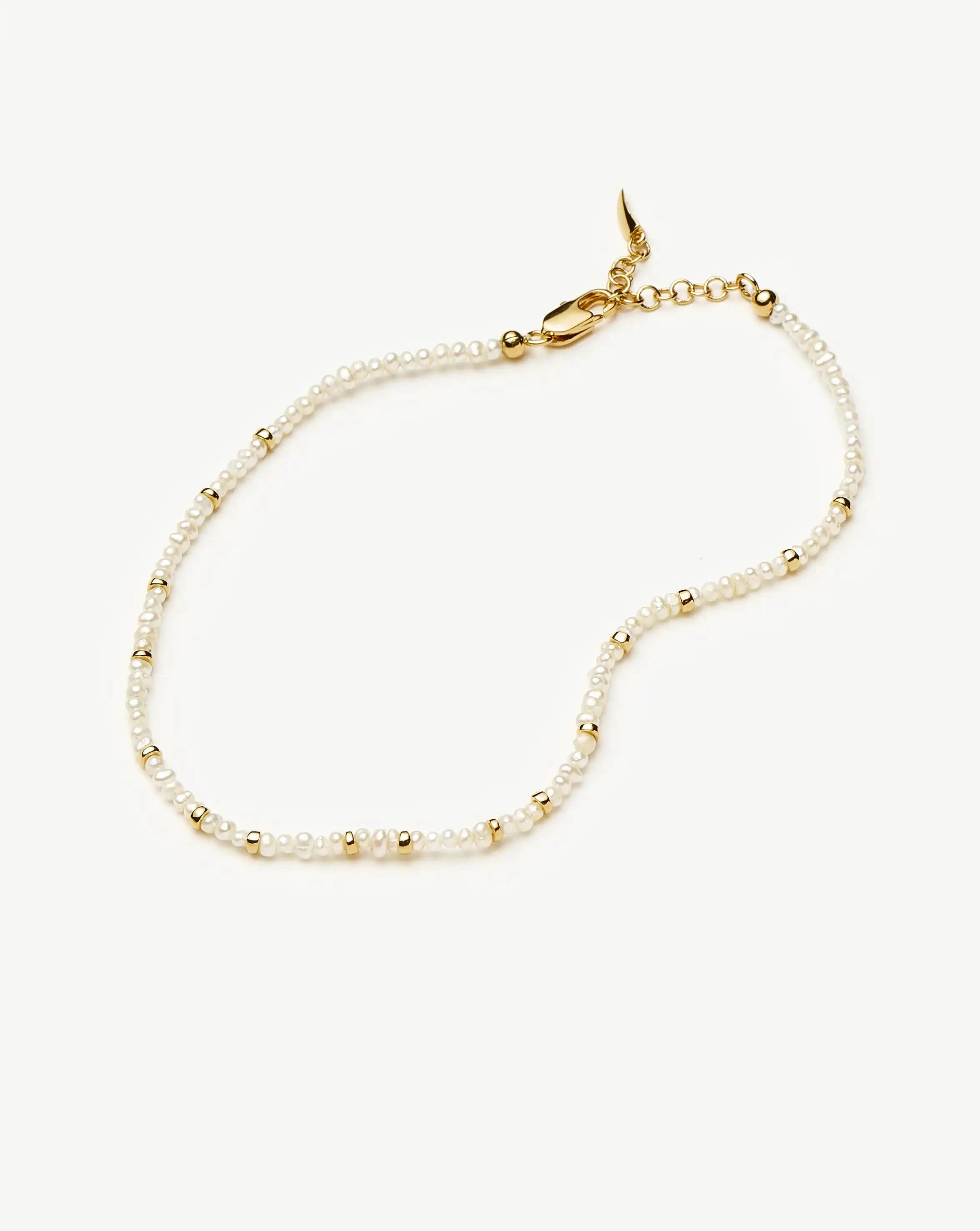 Micro Pearl Beaded Anklet | 18k Gold Plated/Pearl Anklets Missoma 