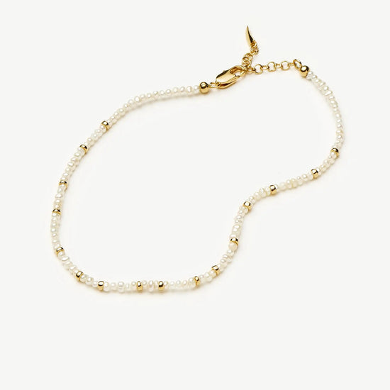 Micro Pearl Beaded Anklet | 18k Gold Plated/Pearl Anklets Missoma 