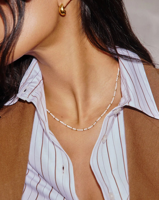 Micro Pearl Beaded Necklace | 18k Gold Plated/Pearl Necklaces Missoma 