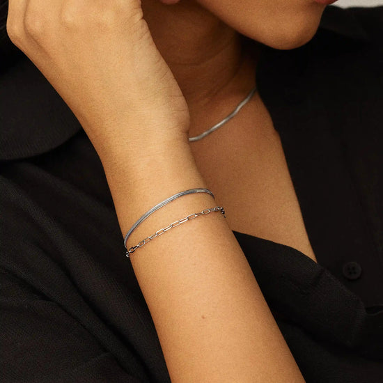 Mini Paperclip Chain Bracelet | Platinum Plated Bracelets Missoma 