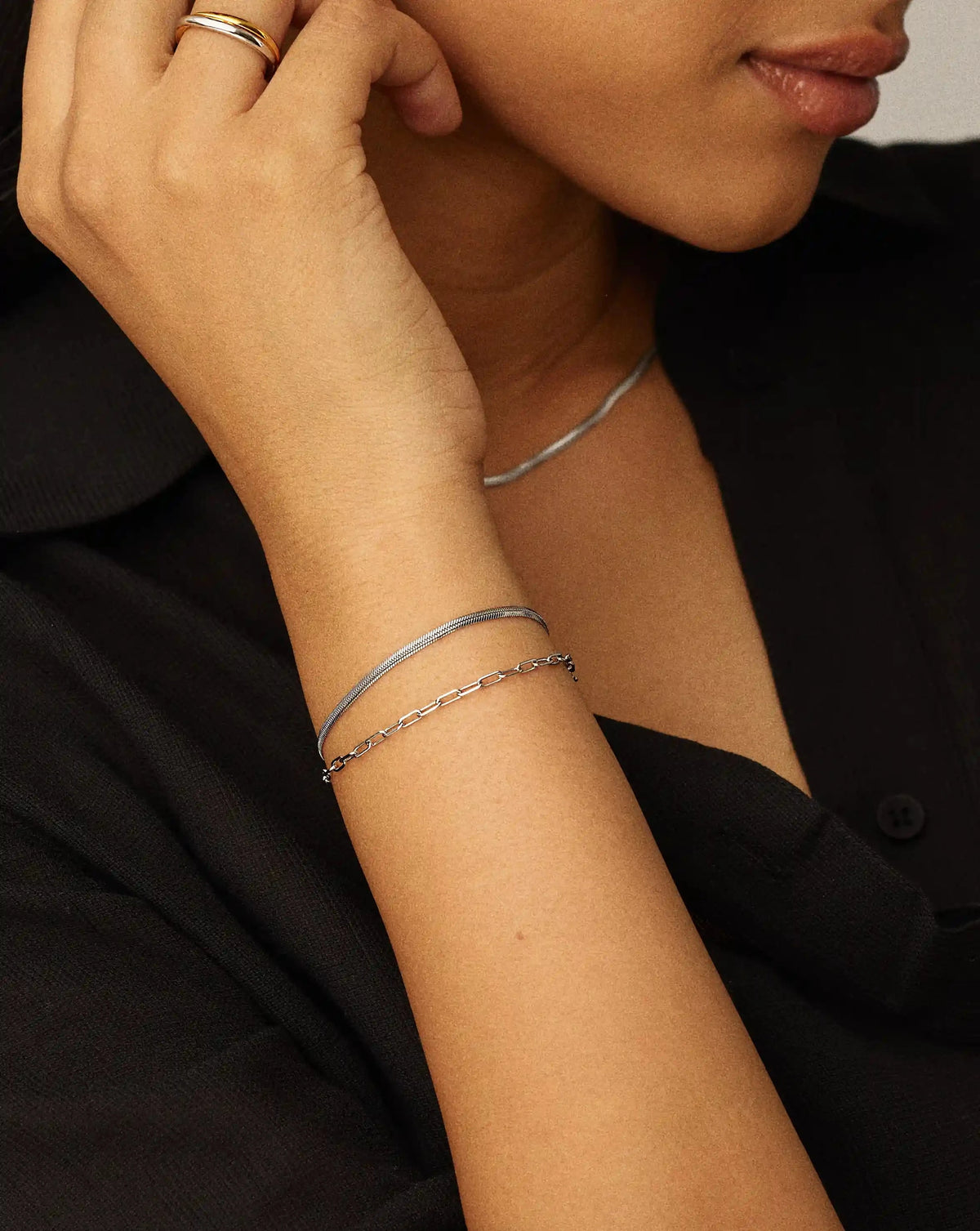 Mini Paperclip Chain Bracelet | Platinum Plated Bracelets Missoma 