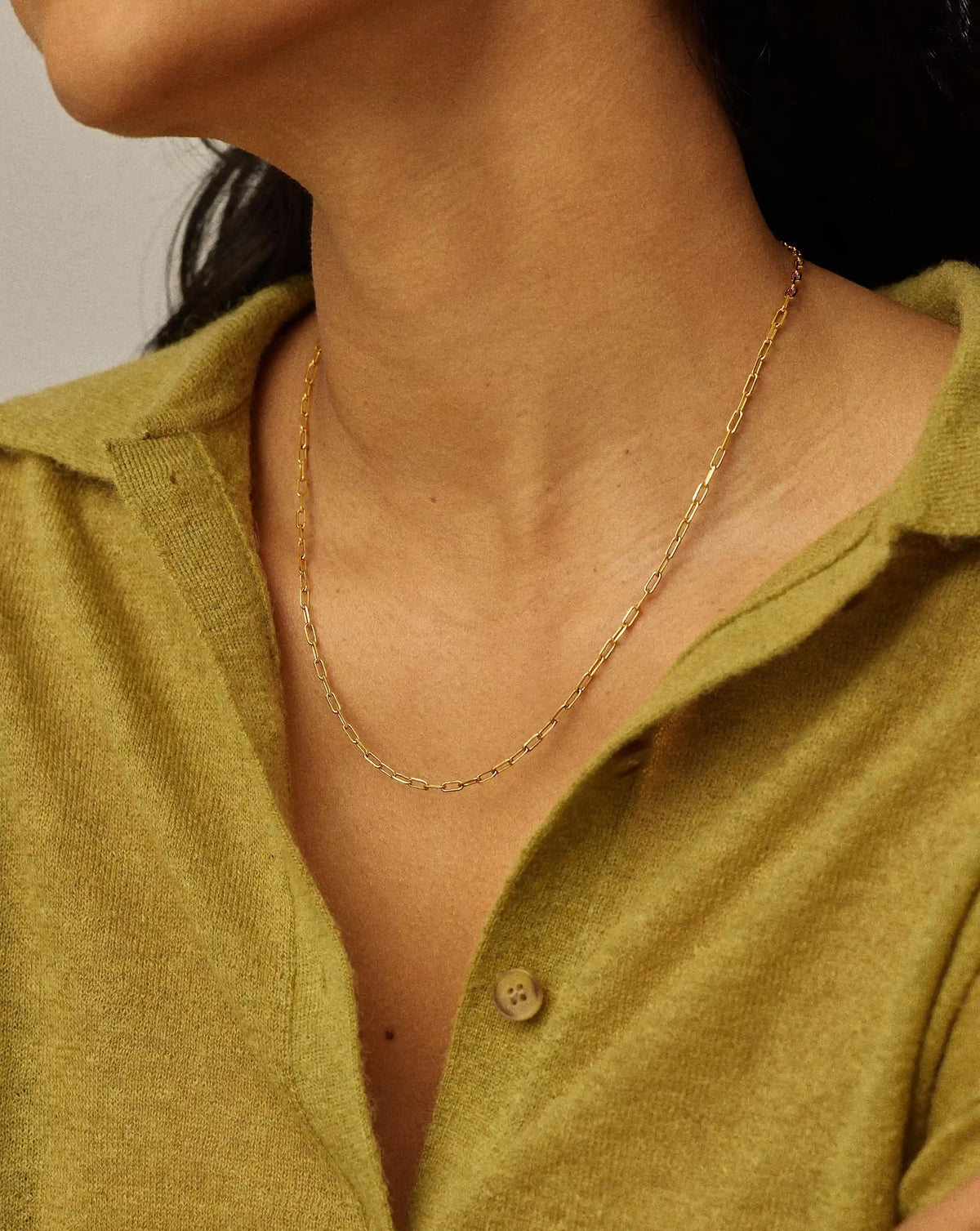 Mini Paperclip Chain Necklace | 18k Gold Plated Necklaces Missoma 