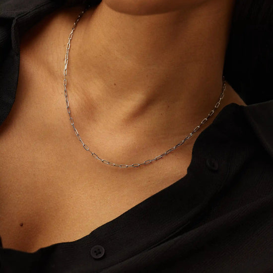 Mini Paperclip Chain Necklace | Platinum Plated Necklaces Missoma 